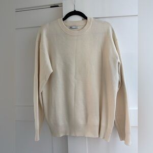 ZARA Men's Cream Crewneck Sweater